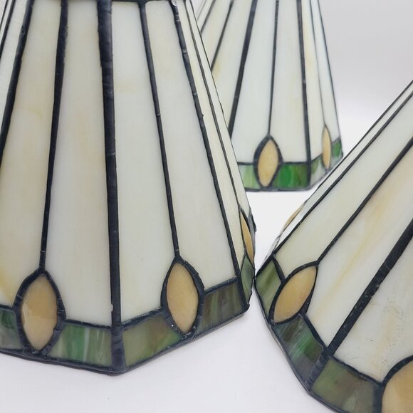 Monte Carlo Mission Craftsman Tiffany Style Set Of 4 Stained Glass Lamp Shades - Picture 3 of 9